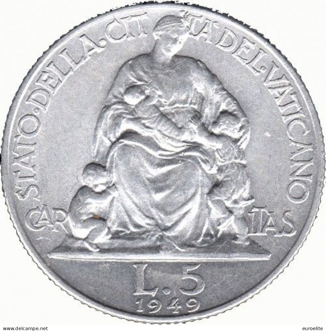 VATICANO  PIO XII 5 Lire ANNO 1949 - Vatican