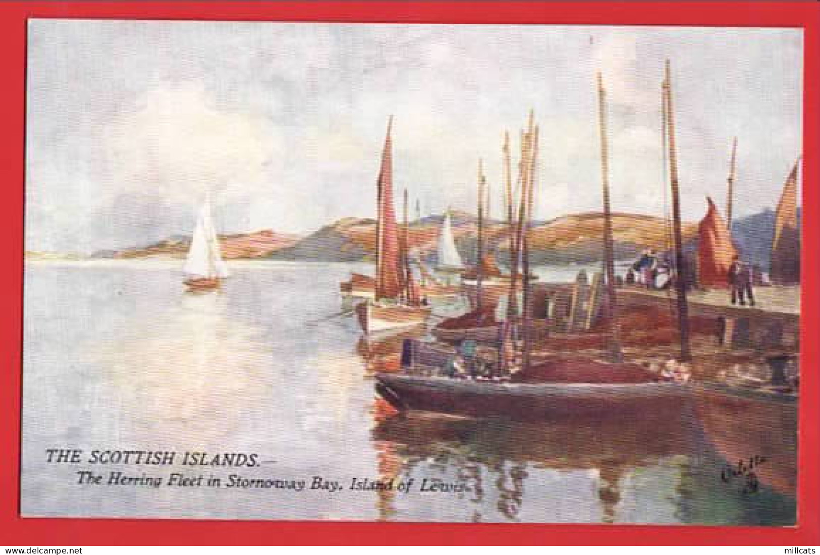 HERRING FLEET HEBRIDES LEWIS  STORNOWAY BAY   RAPHAEL TUCK BONNIE SCOTLAND  ISLANDS    SERIES - Fife