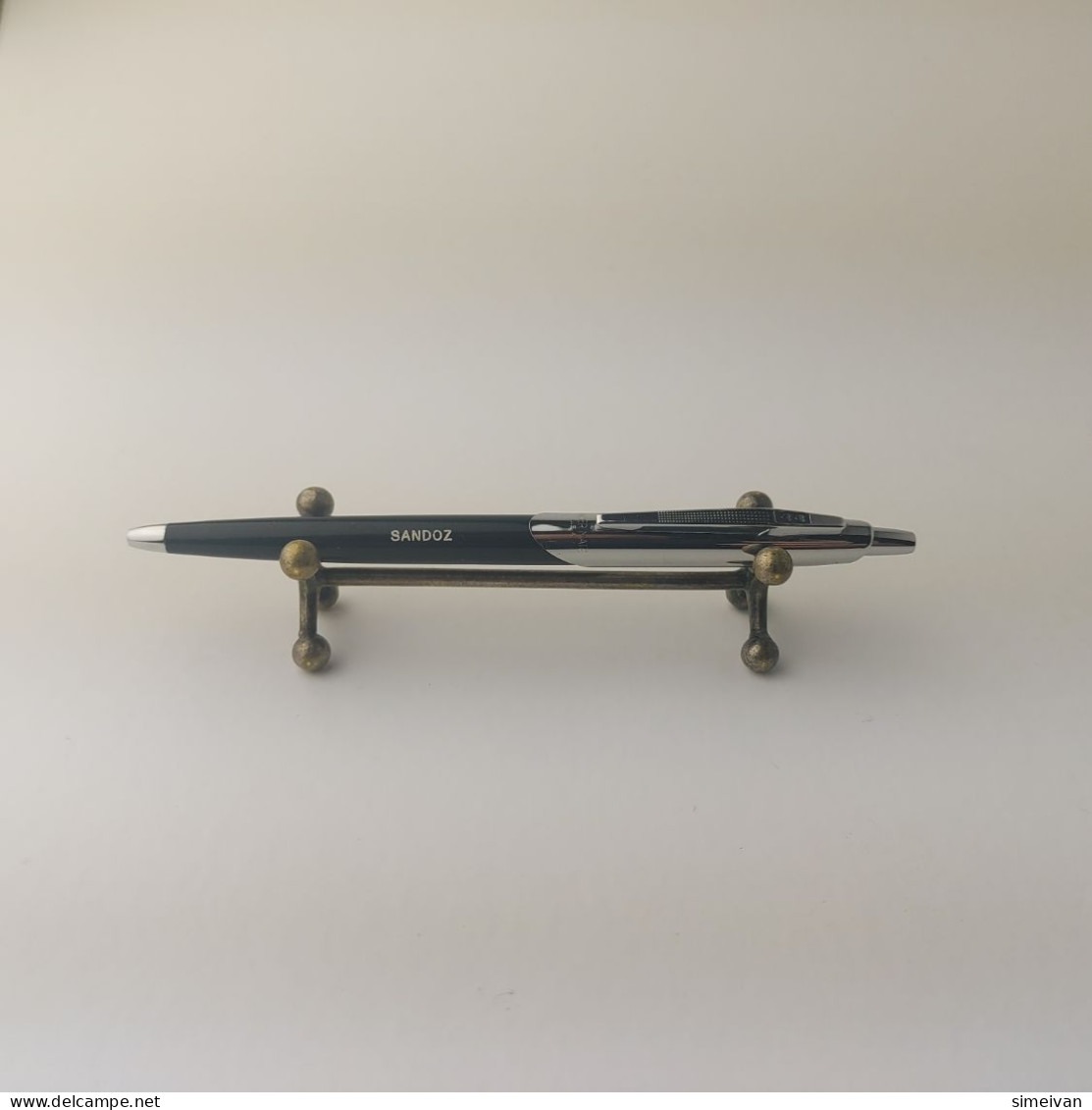 Vintage Paper Mate Capri III Black & Chrome Double Heart Ballpoint Pen #5507 - Lapiceros