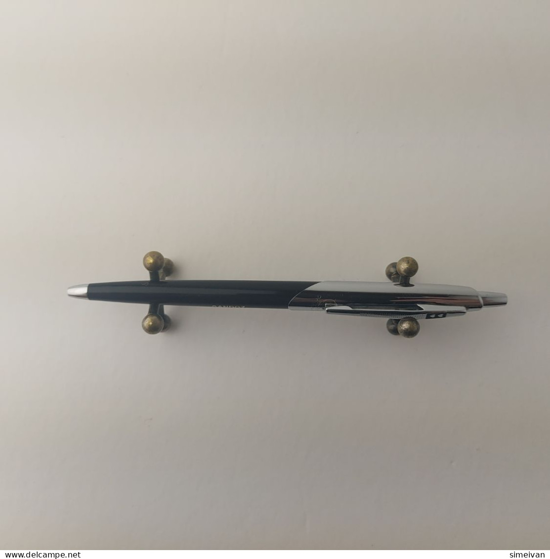 Vintage Paper Mate Capri III Black & Chrome Double Heart Ballpoint Pen #5507 - Pens