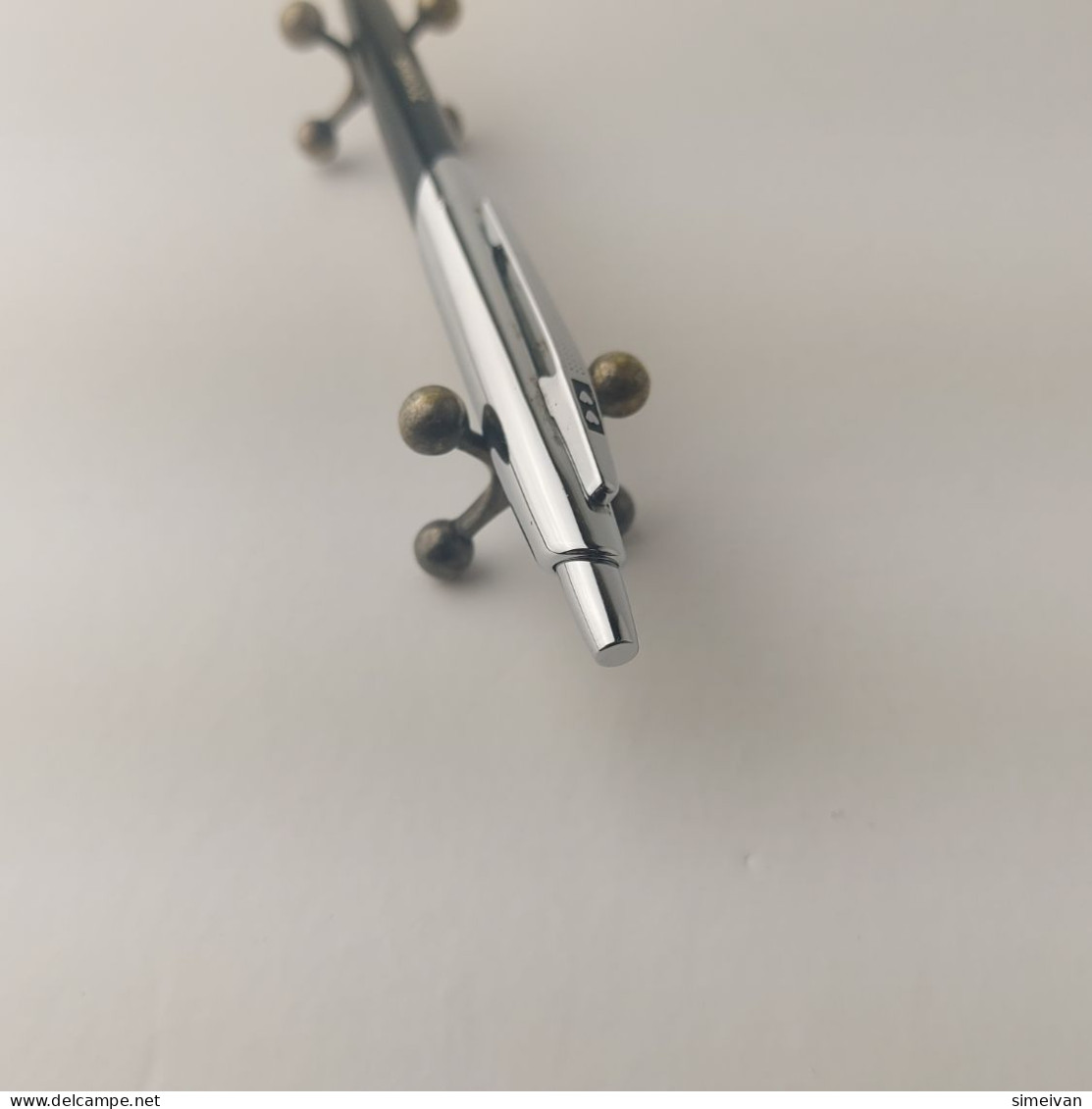 Vintage Paper Mate Capri III Black & Chrome Double Heart Ballpoint Pen #5507