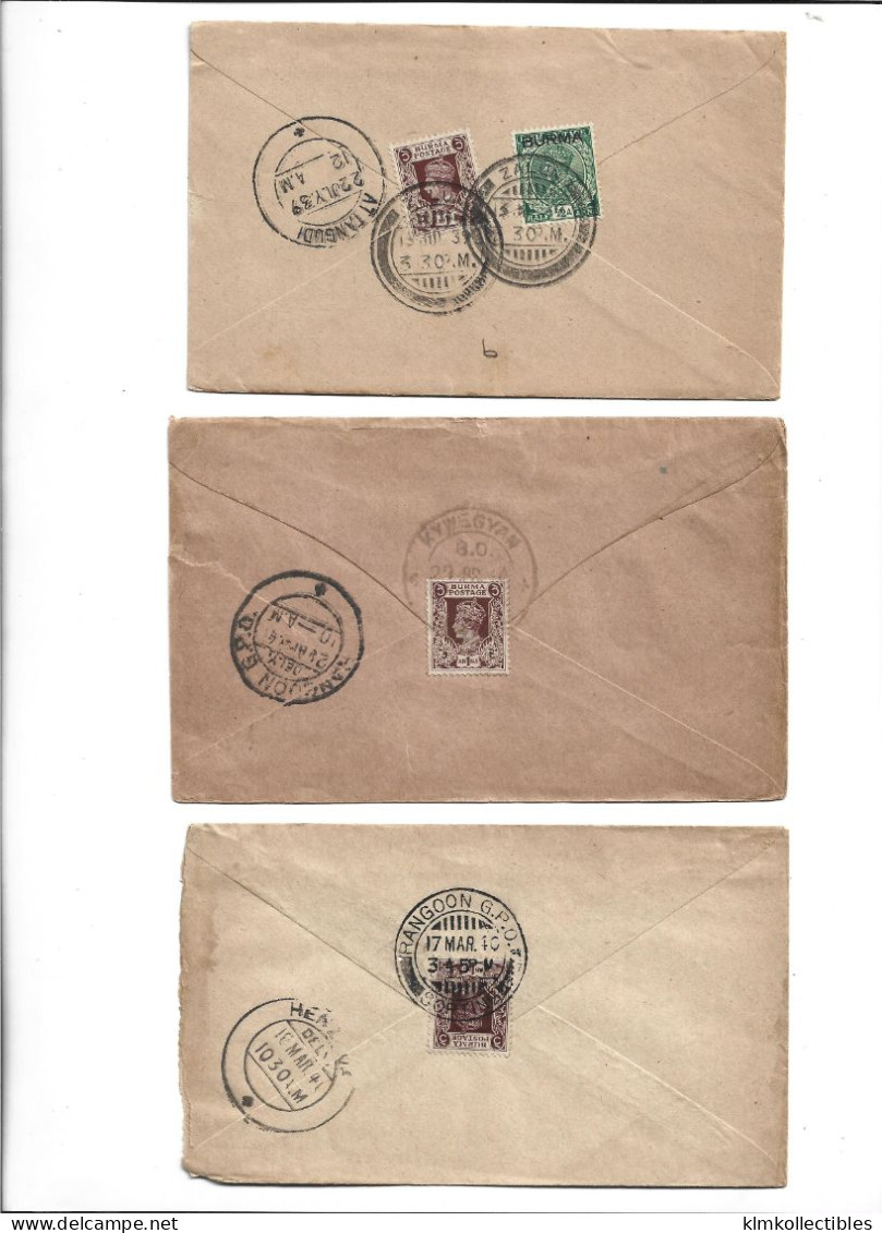 BURMA MYANMAR - POSTAL HISTORY LOT OF 3 COVERS - CENSORED - Myanmar (Birmanie 1948-...)