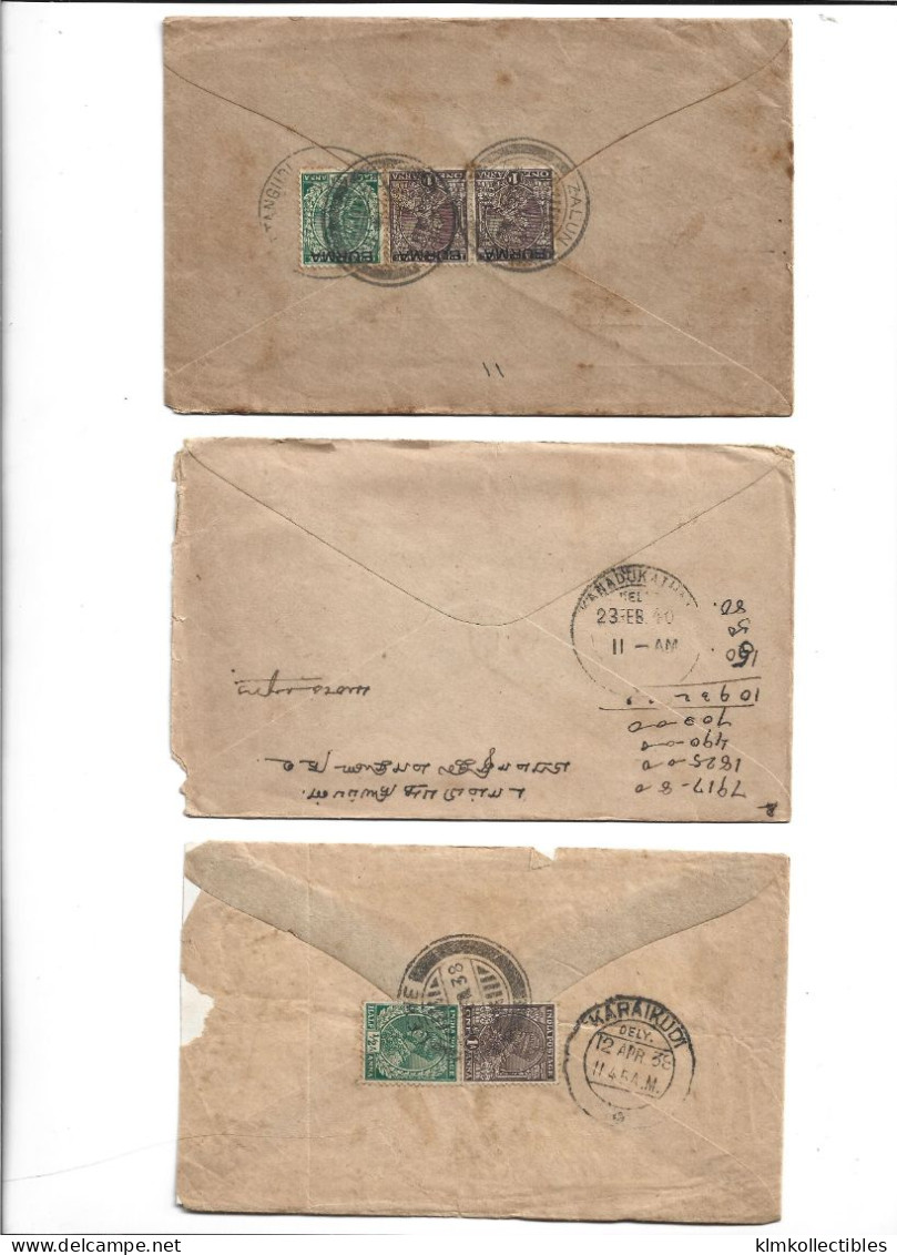 GREAT BRITAIN UNITED KINGDOM ENGLAND COLONIES - BURMA MYANMAR - POSTAL HISTORY LOT OF 3 COVERS - CENSORED - Birmanie (...-1947)