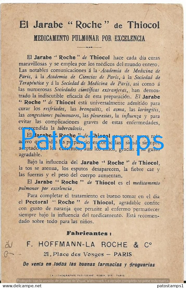 225213 PUBLICITY COMMERCIAL COLECCION DE JARABE ROCHE DE THIOCOL NO POSTAL POSTCARD - Pubblicitari