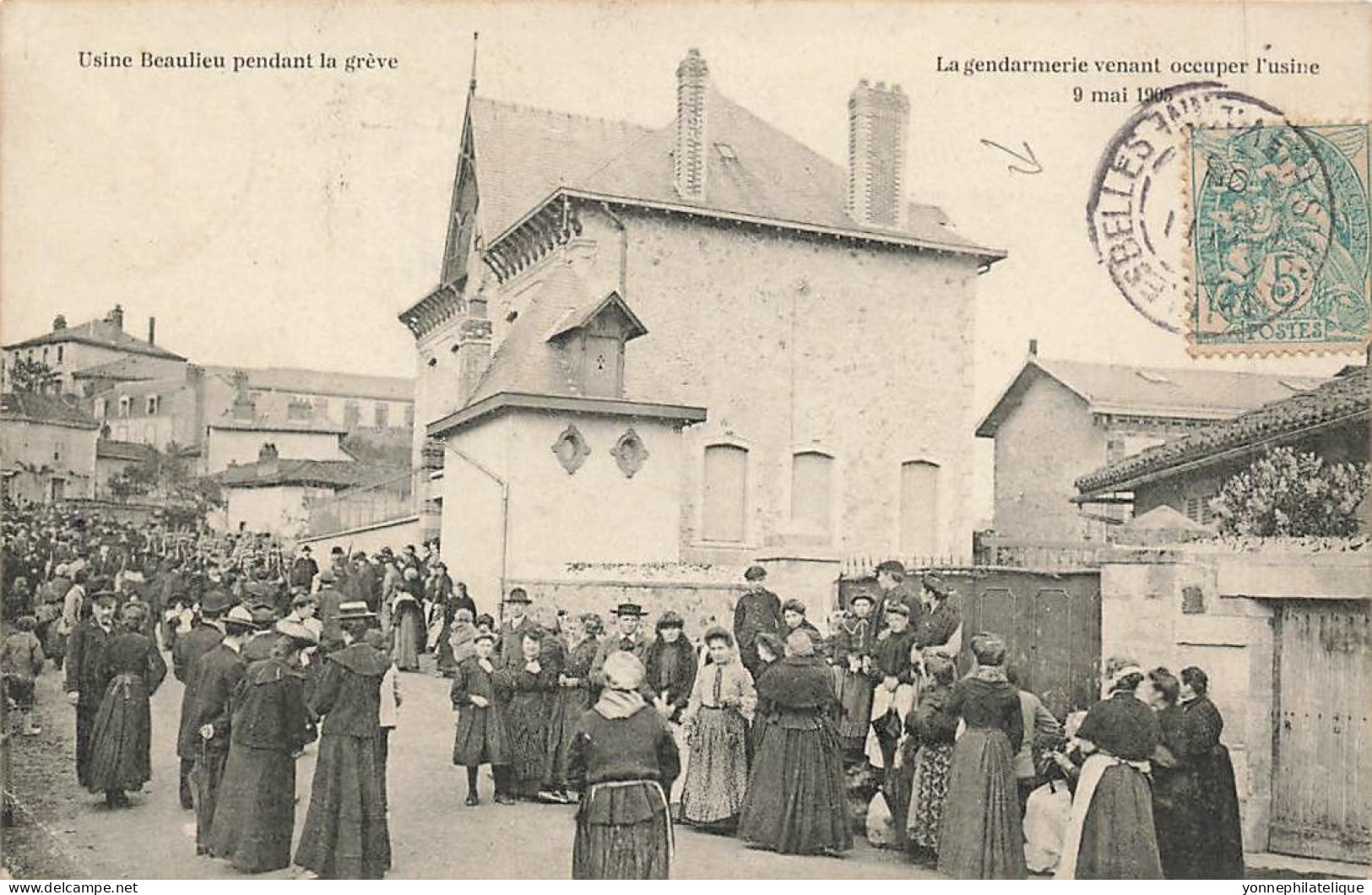 87 - HAUTE-VIENNE - SAINT-GERMAIN-LES-BELLES - Gendarmerie Venant Occuper L'usine 9 Mai 1905 - 10451 - Saint Germain Les Belles