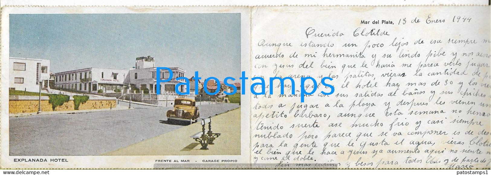 225228 ARGENTINA MAR DEL PLATA PUBLICITY HOTEL EXPLANADA DOBLE YEAR 1944 NO POSTAL POSTCARD - Argentinië