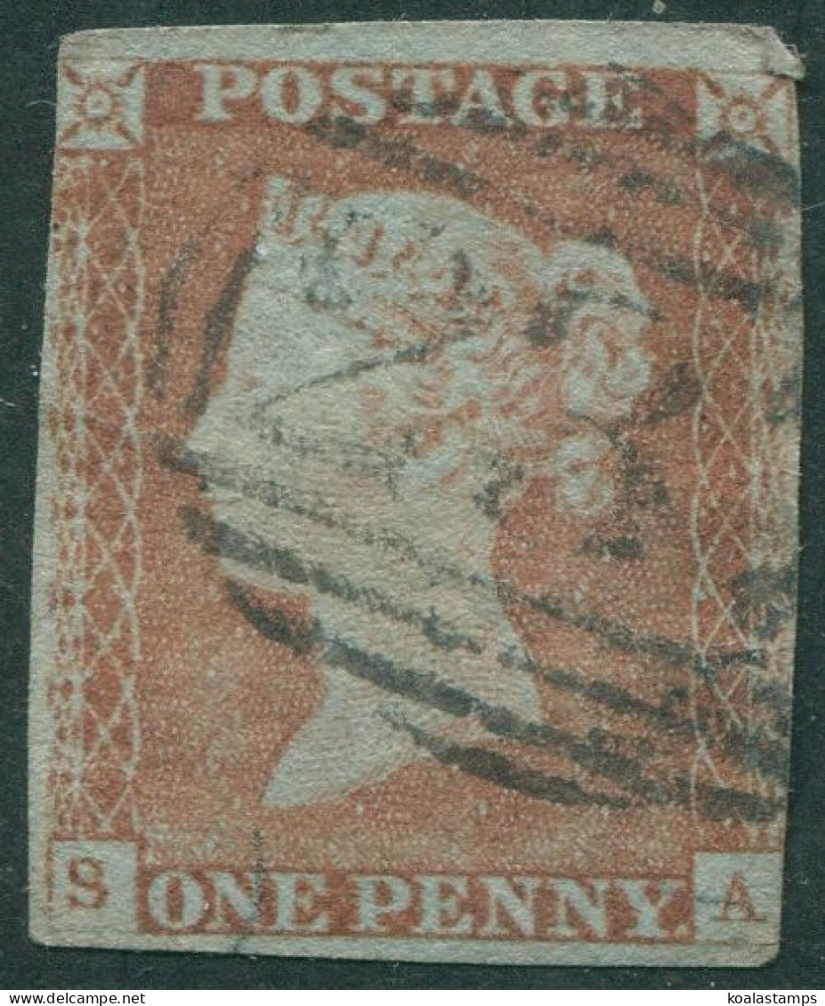 Great Britain 1841 SG9 1d Pale Red-brown QV Blued Paper **SA Imperf FU - Unclassified
