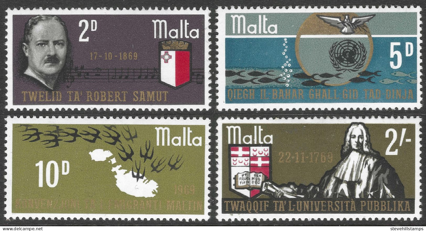 Malta. 1969 Anniversaries. MH Complete Set. SG 418-421. M3027 - Malte