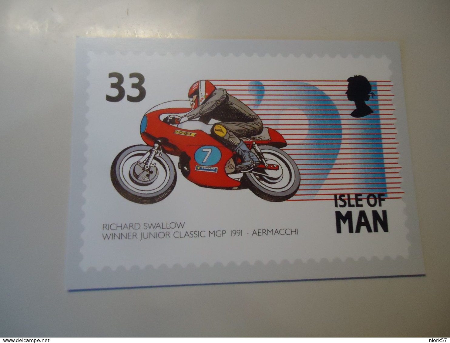 ISLE OF MAN 1991 MOTORBIKES  MAXIMUM CARDS  MGP 1991 AERMACCHI - Motos