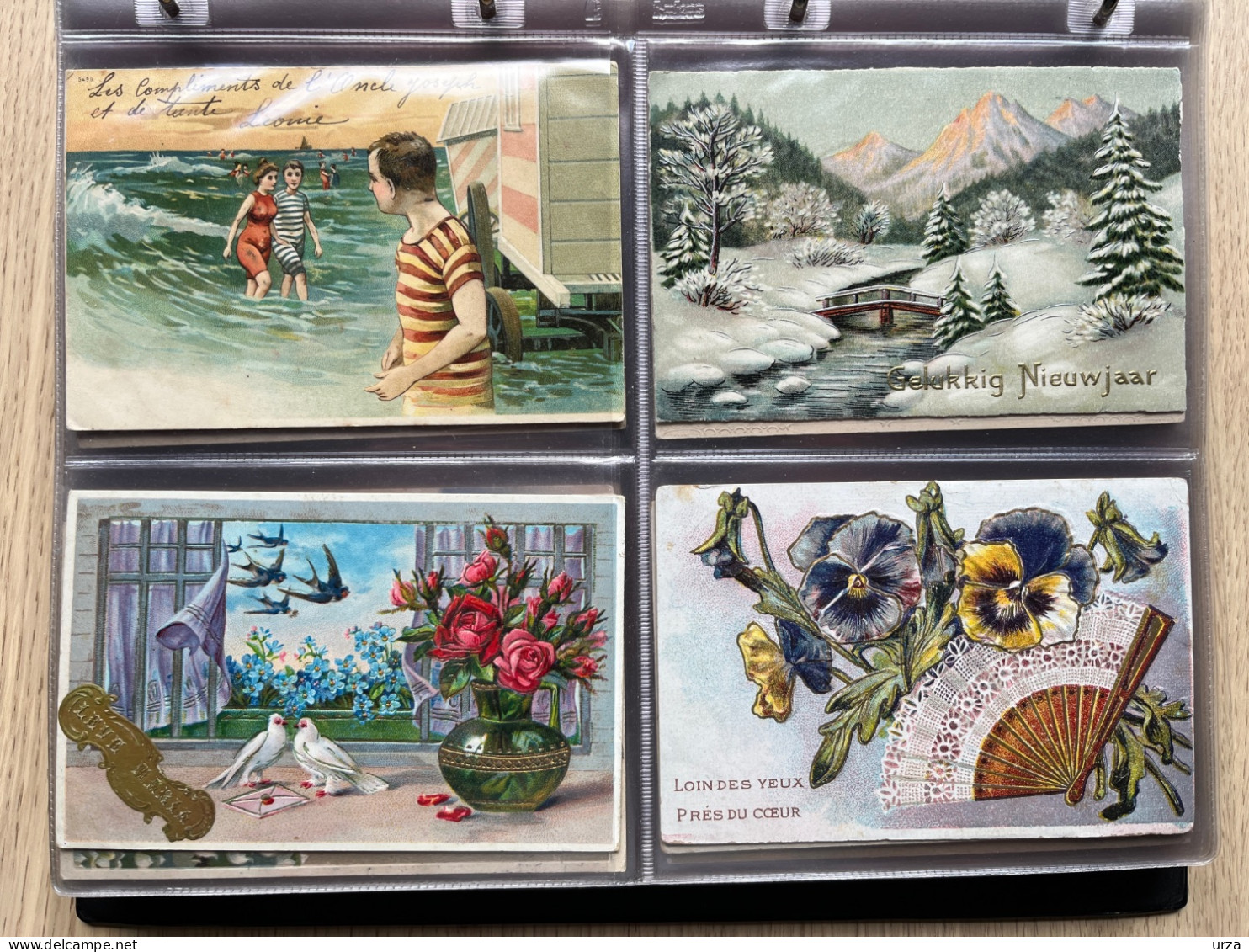 68 cpa gaufrées-- 68 embossed vintage postcards