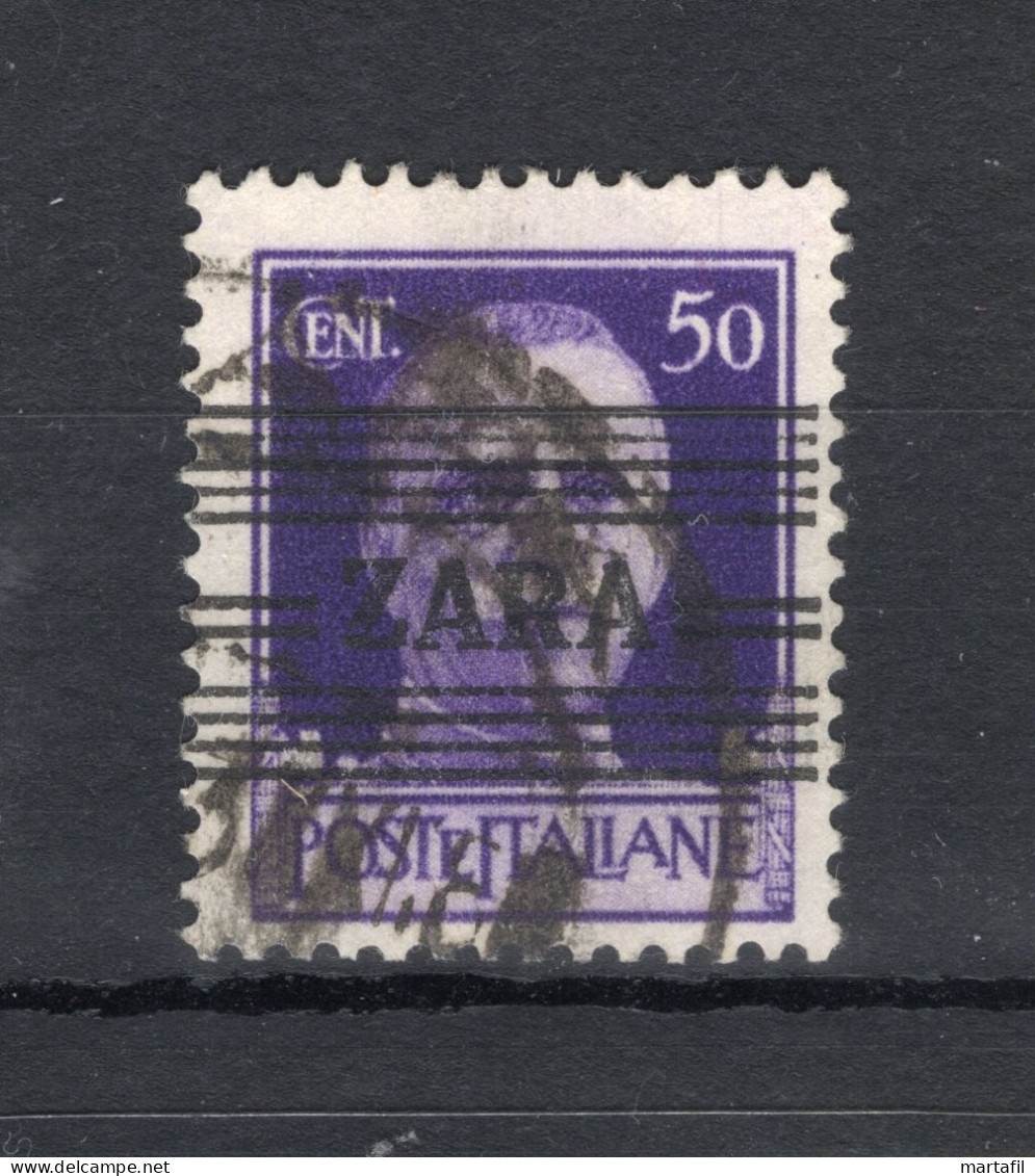 1943 Zara Occupazione Tedesca N.24 USATO 50 Centesimi Viola - German Occ.: Zara