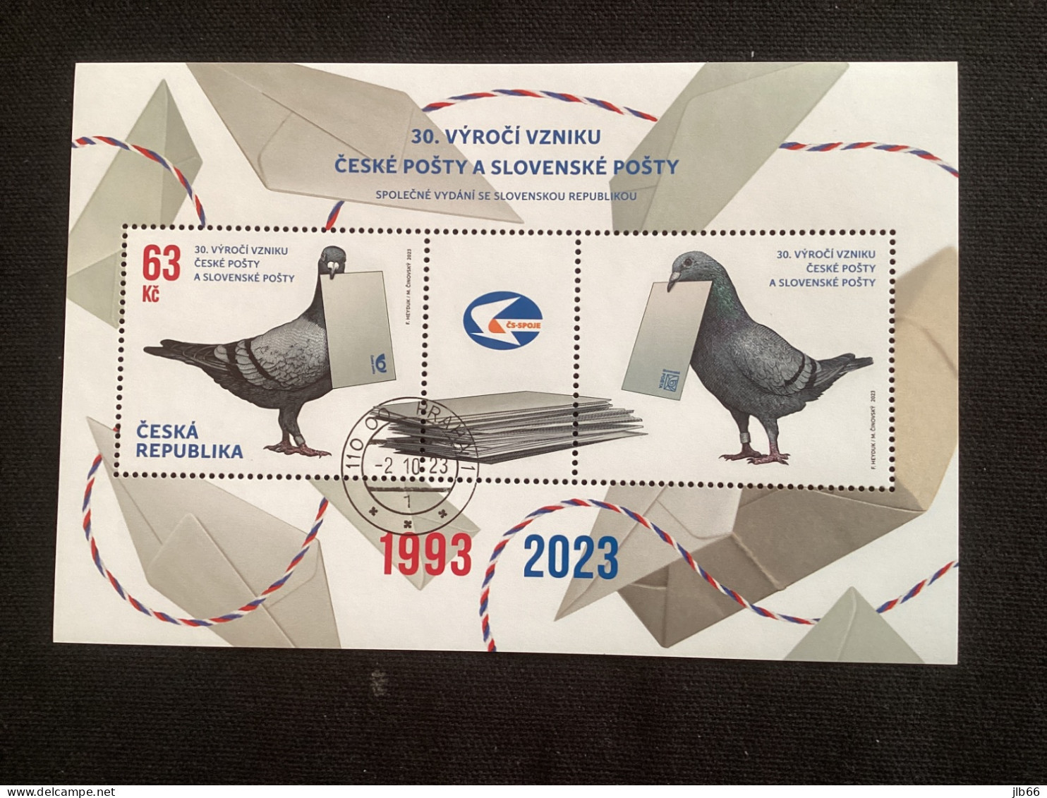 Yvert Bof 101 Oblitéré CZ 2023  Bloc Commun Avec Slovaquie 30 Ans Des Postes Tchèques Et Slovaques Pigeon - Used Stamps