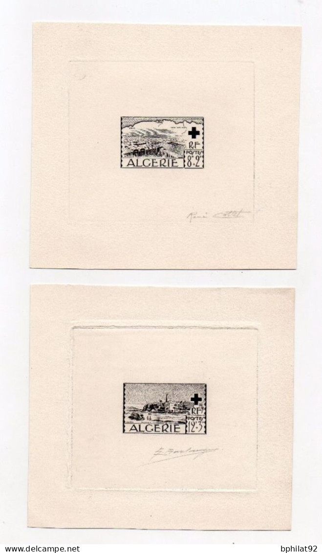 !!! ALGERIE, CROIX ROUGE N°300/301, PAIRE D'EPREUVES D'ARTISTE SIGNEES PAR LES GRAVEURS - Neufs