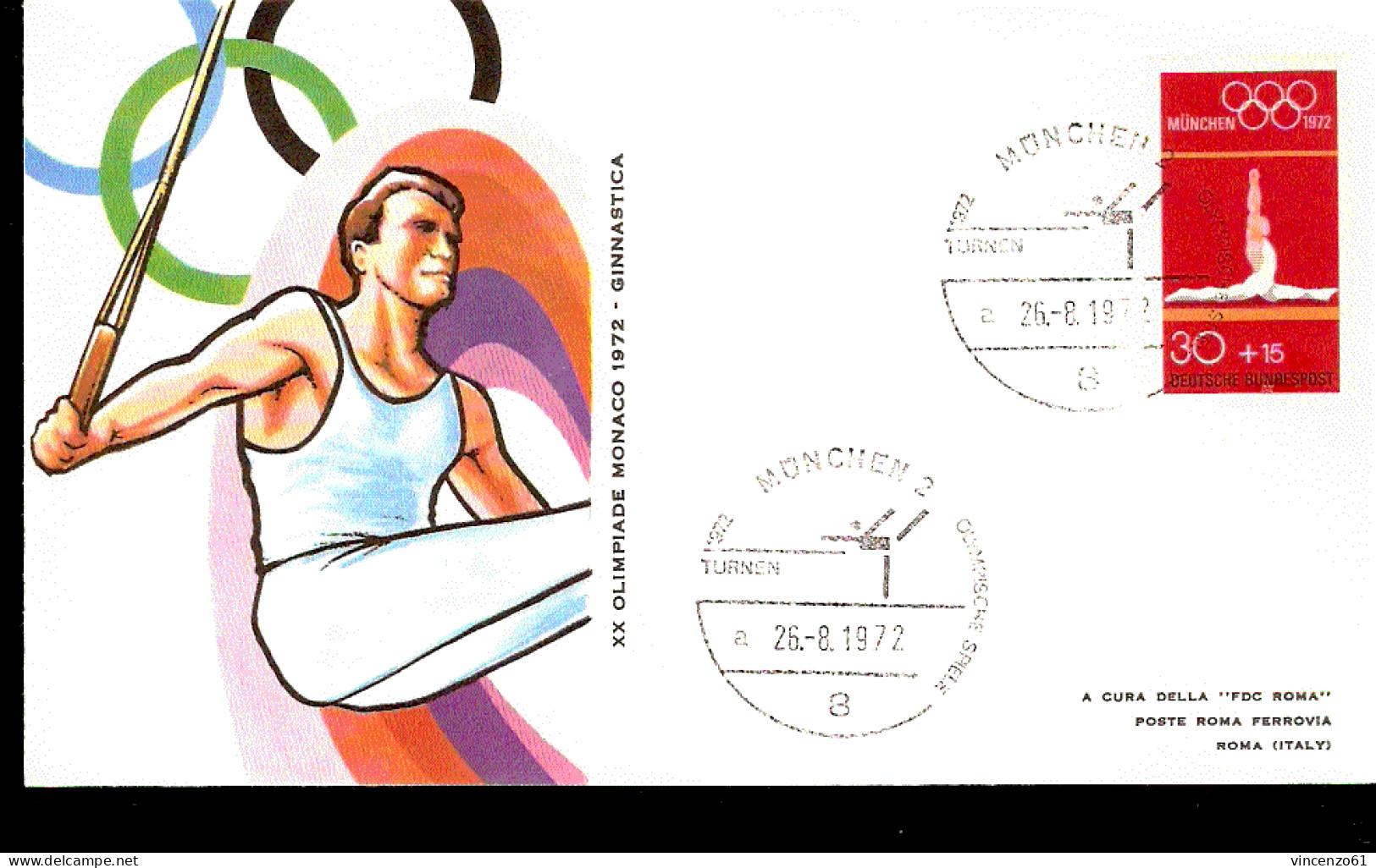 MUNCHEN OLIMPIC GAME  1972 GINNASTICA ANNULLO SPECIALE - Gymnastiek