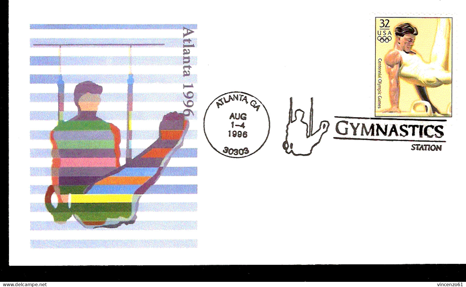 ATLANTA 1996 BUSTA CON AFFRANCATURA ED ANNULLO SPECIALE GINNASTICA GYMNASTICS - Gymnastics