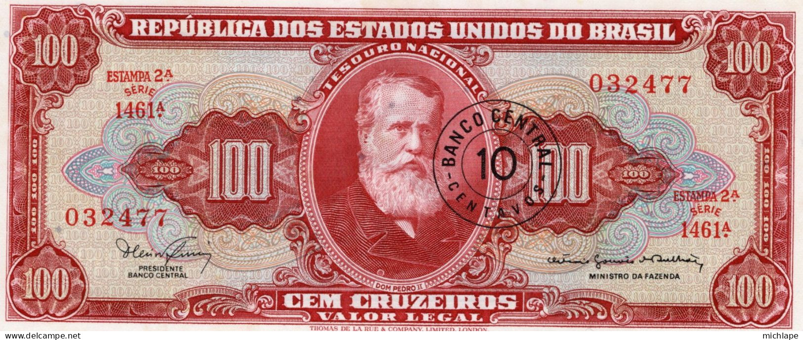 Brésil  100 Cruzeiros 032477  Billet Neuf - Brésil