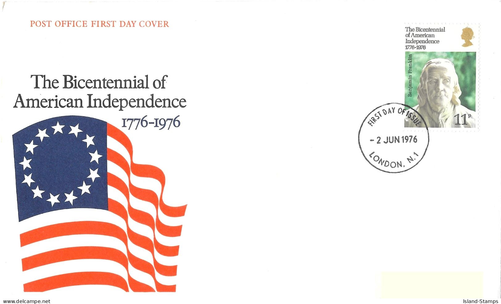 1976 Bicentennial Addressed FDC Tt - 1971-1980 Em. Décimales