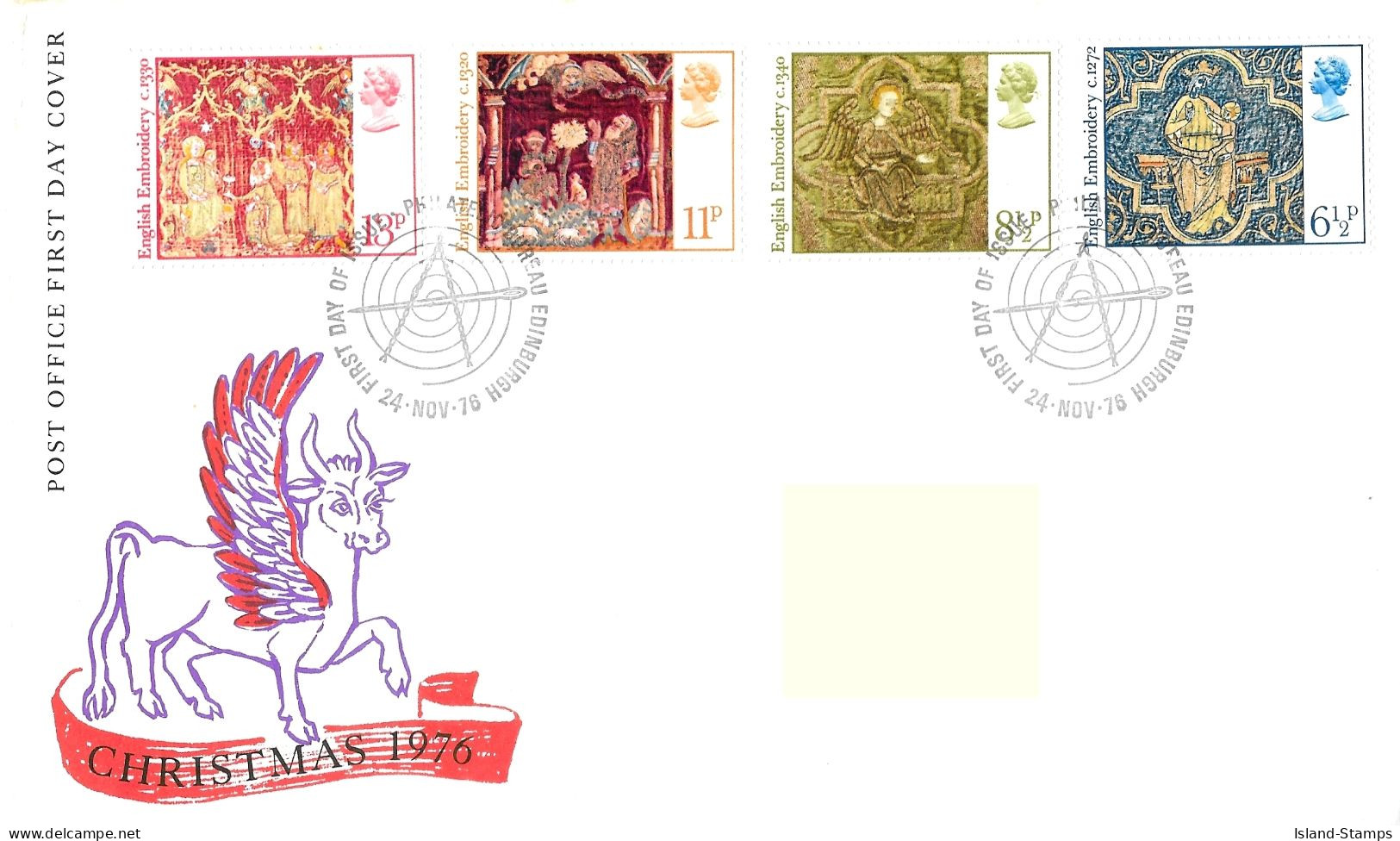 1976 Christmas Addressed FDC Tt - 1971-1980 Em. Décimales