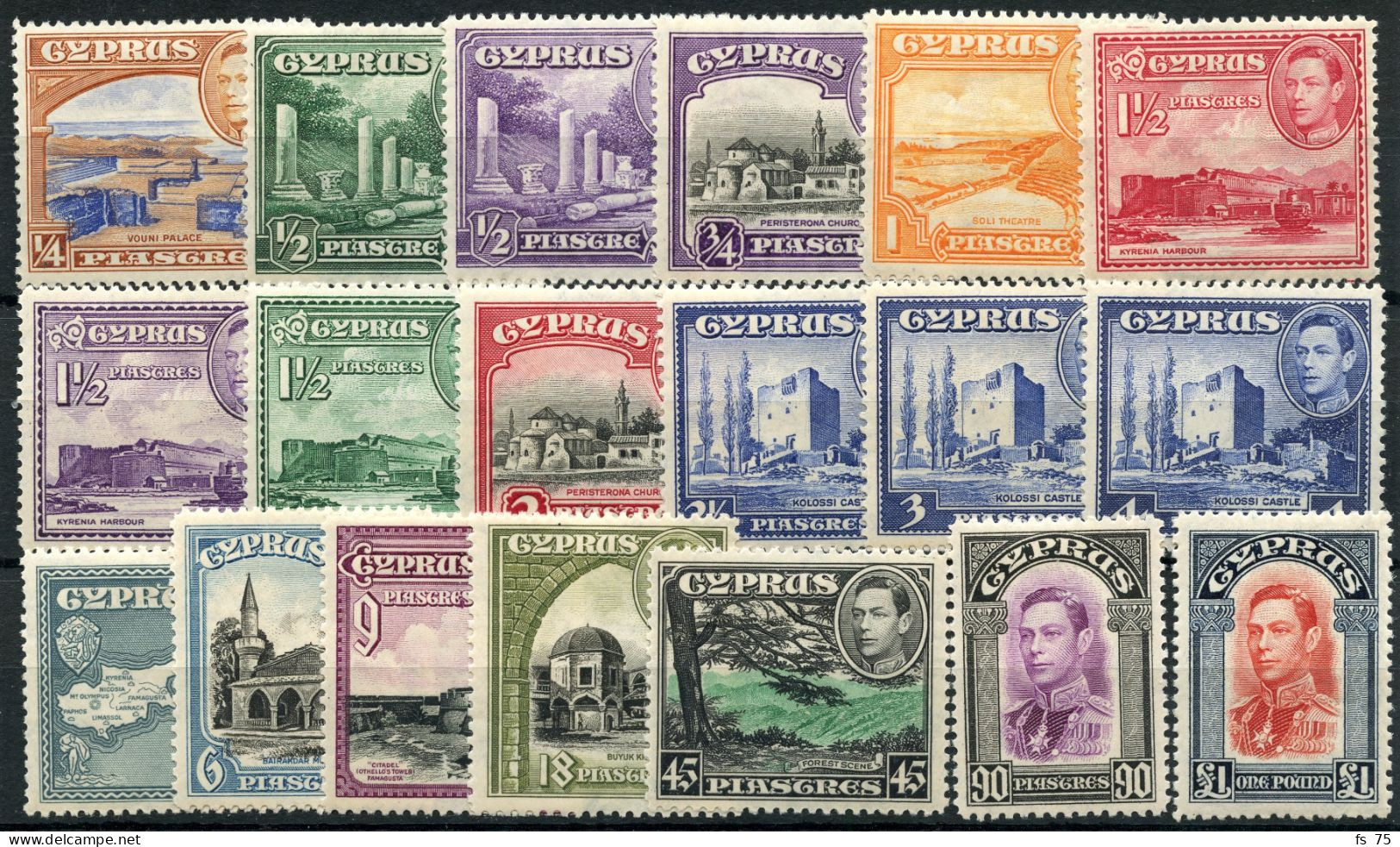 CHYPRE - YVERT 134 A 146  -  AVEC CHARNIERE - Cyprus (...-1960)