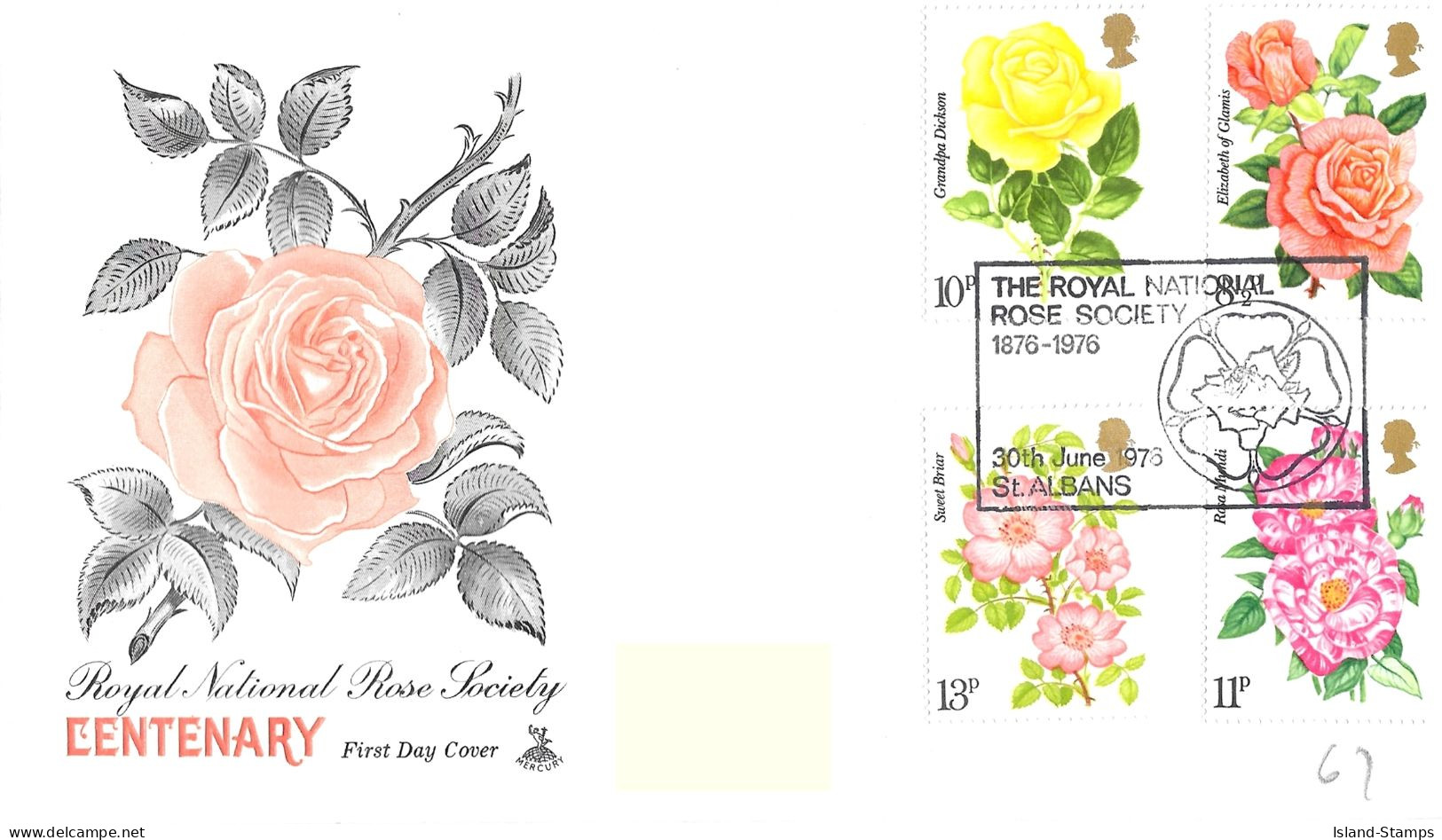 1976 Roses Addressed FDC Tt - 1971-80 Ediciones Decimal
