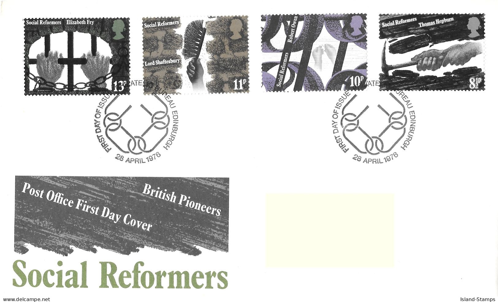 1976 Social Reformers Addressed FDC Tt - 1971-80 Ediciones Decimal