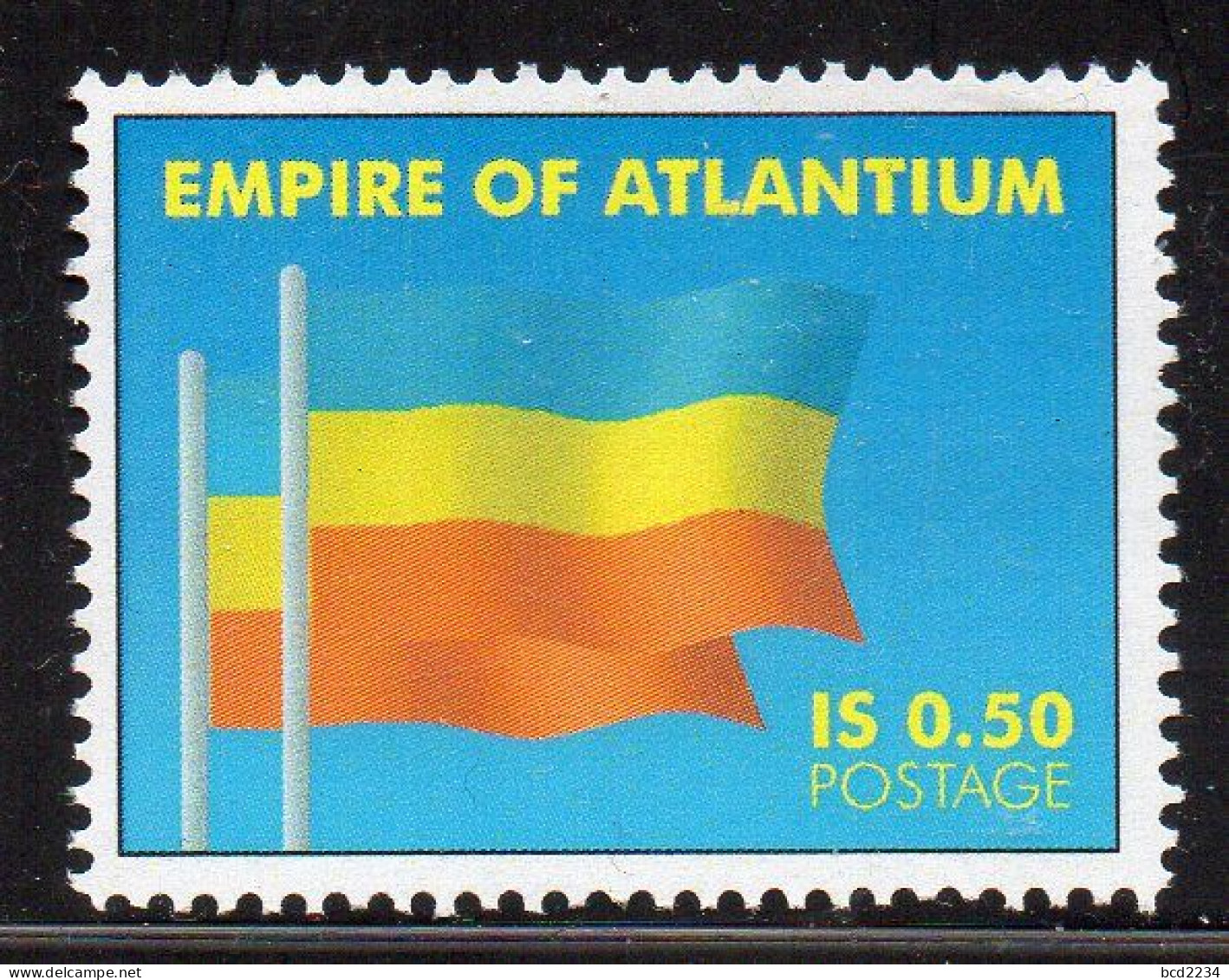EMPIRE OF ATLANTIUM 2006 RARE NHM ONLY 3000 STAMPS ISSUED MICRONATION NEW SOUTH WALES AUSTRALIA INDEPENDENT NATION FLAG - Vignettes De Fantaisie