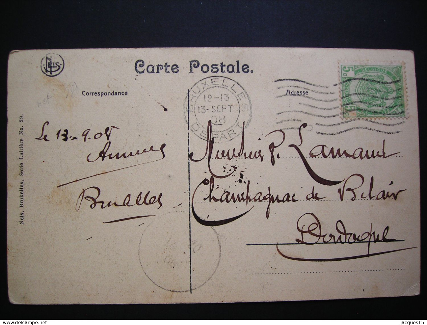 Belle CPA De BRUXELLES : La Laitière Flamande , Attelage De Chien En 1908 - Straßenhandel Und Kleingewerbe