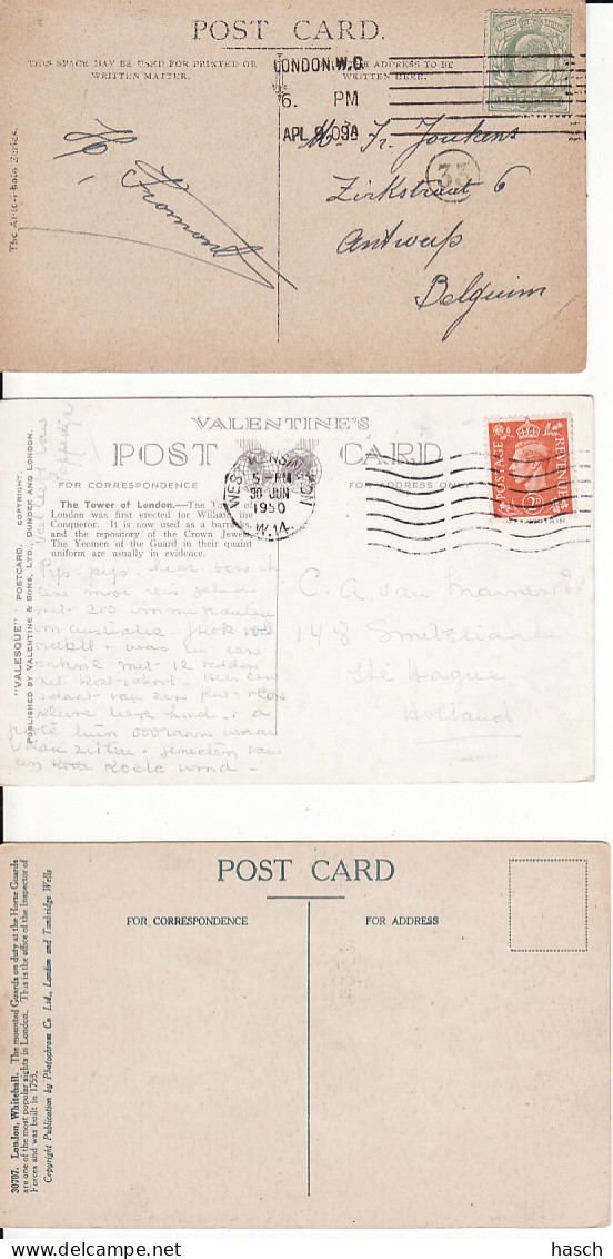 2811	45	London, Thames Embankment – Tower – Whitehall 3 Cards (see Corners And Back Side) - River Thames