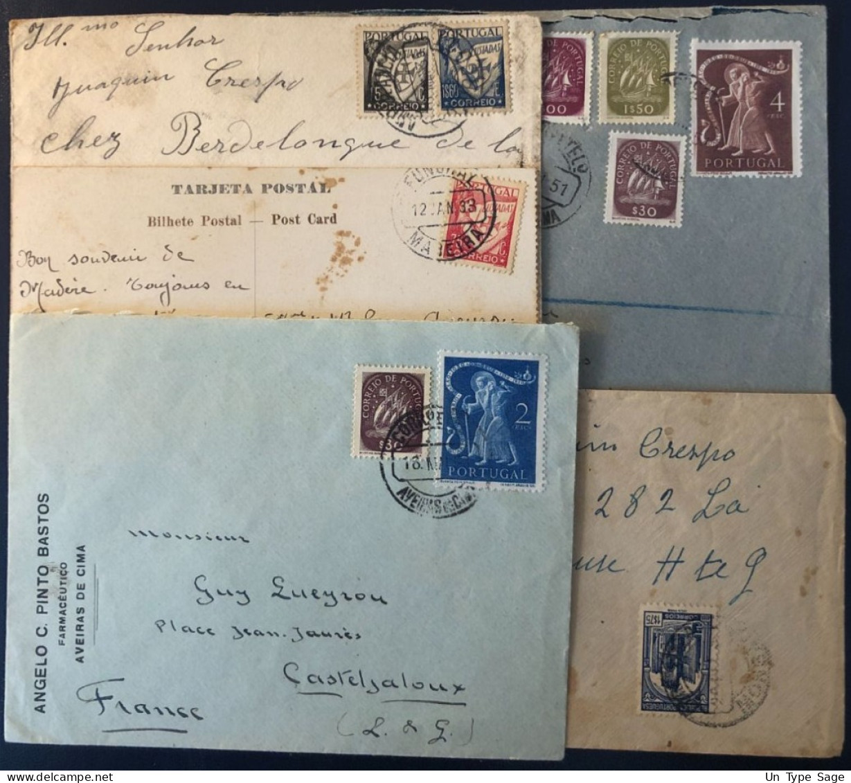 Portugal, Lot De 5 Enveloppes Et Cartes Postales - (B1950) - Andere & Zonder Classificatie