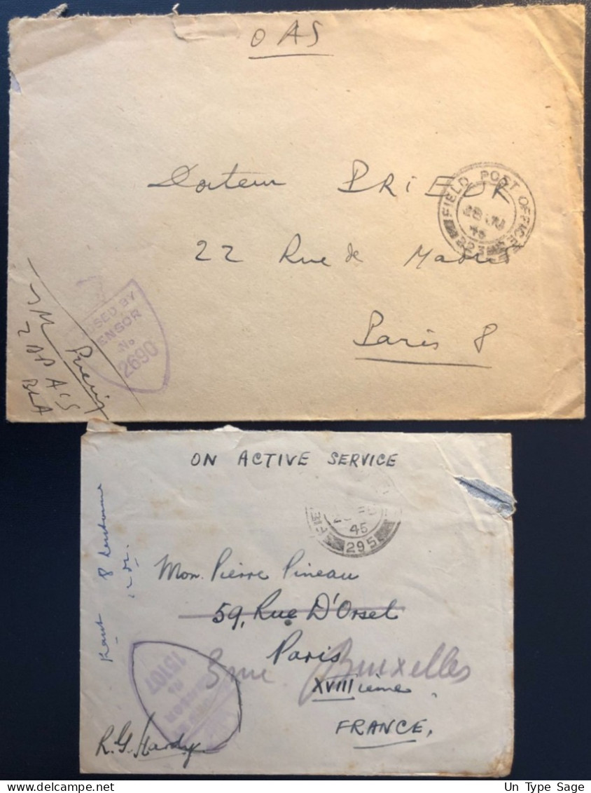 Grande Bretagne, Lot De 2 Enveloppes WW2 - (B1953) - Covers & Documents