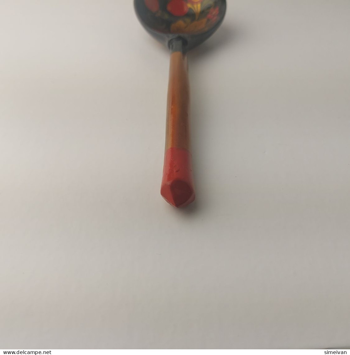 Vintage Khokhloma Wooden Spoon. Hand Painted in Russia Russian Art  #5510
