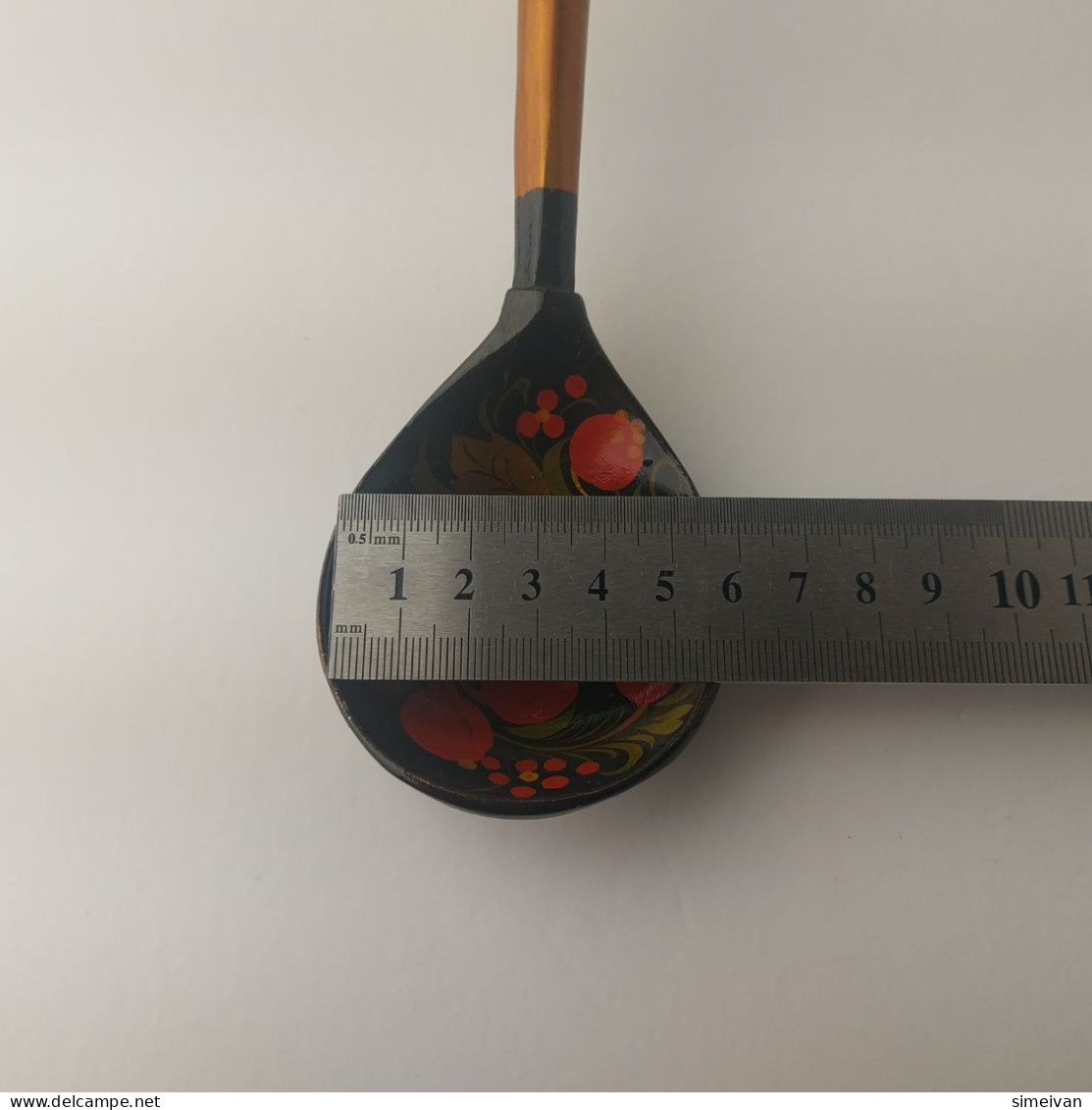 Vintage Khokhloma Wooden Spoon. Hand Painted in Russia Russian Art  #5510