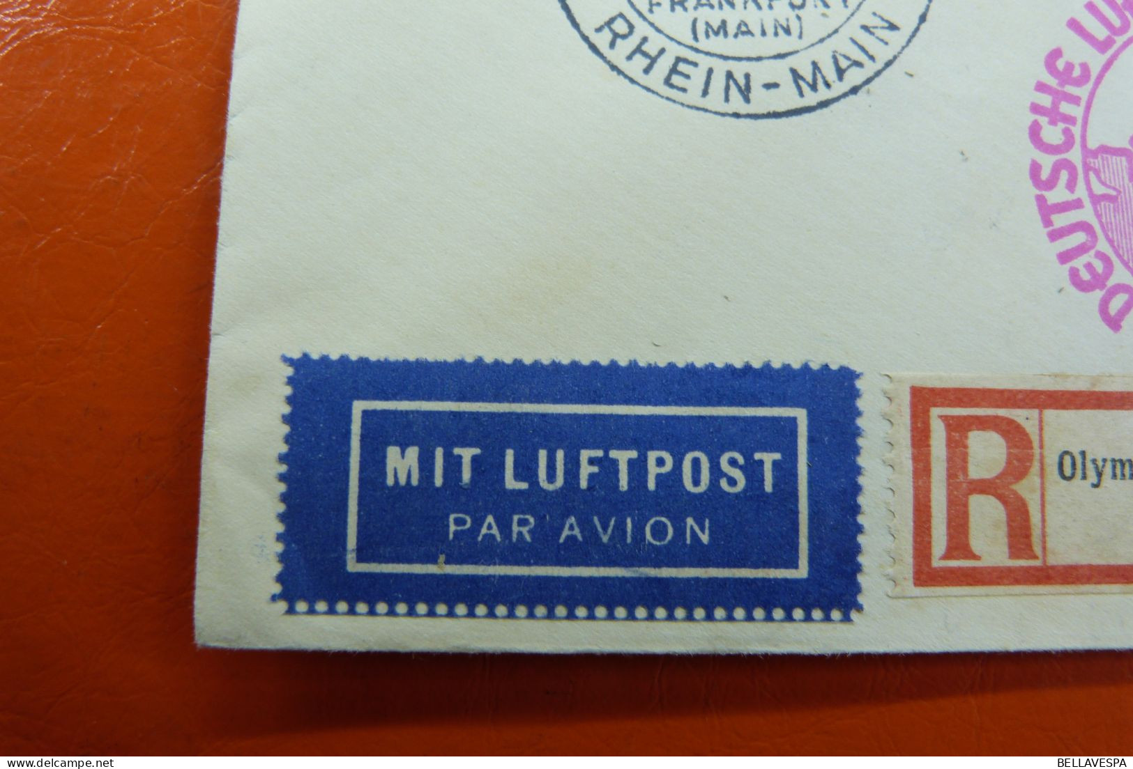 Luftschiff HINDENBURG 05.08.1936  Berlin Olympisch Dorf 484 a /Einschreiben DEUTSCHE LUFTPOST  Ney-York Madison Square