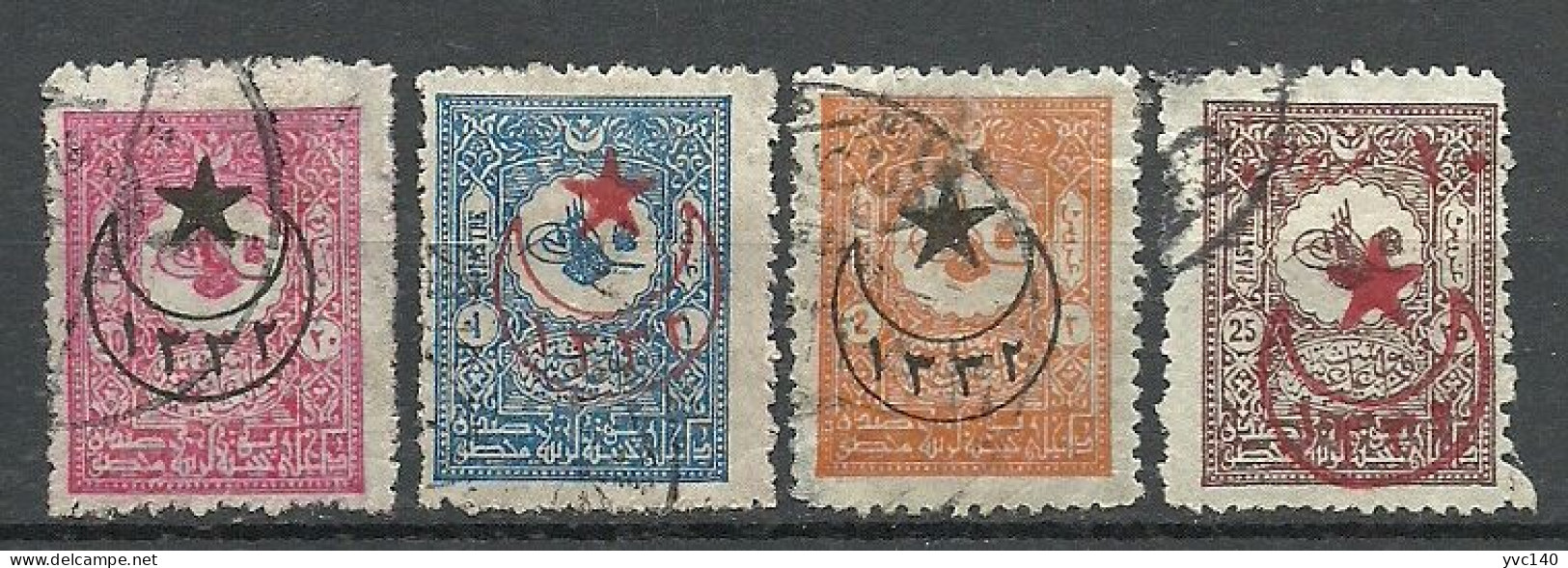 Turkey; 1916 Overprinted War Issue Stamps - Usati