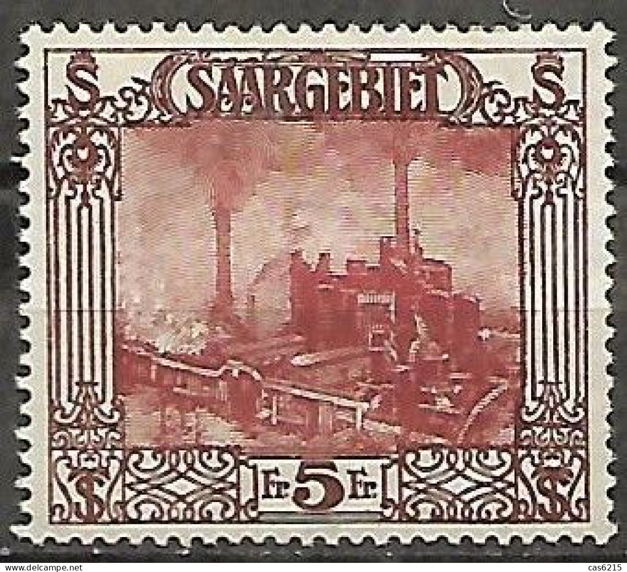 Saar Sarre Saargebiet 1922-23 Aciéries, 1 Val MH, Y&T= 100 - Fabbriche E Imprese