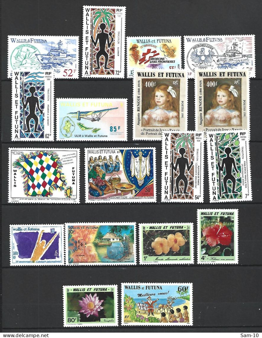 Année 1991 Complété Wallis Et Futura En Neuf * N 405/423 - Unused Stamps