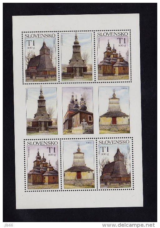 Bloc De 2X2 Timbres + 5 Coupons églises En Bois  Neuf YT 512 513 / Sheet  2008 Mint Mi 588/589 - Unused Stamps