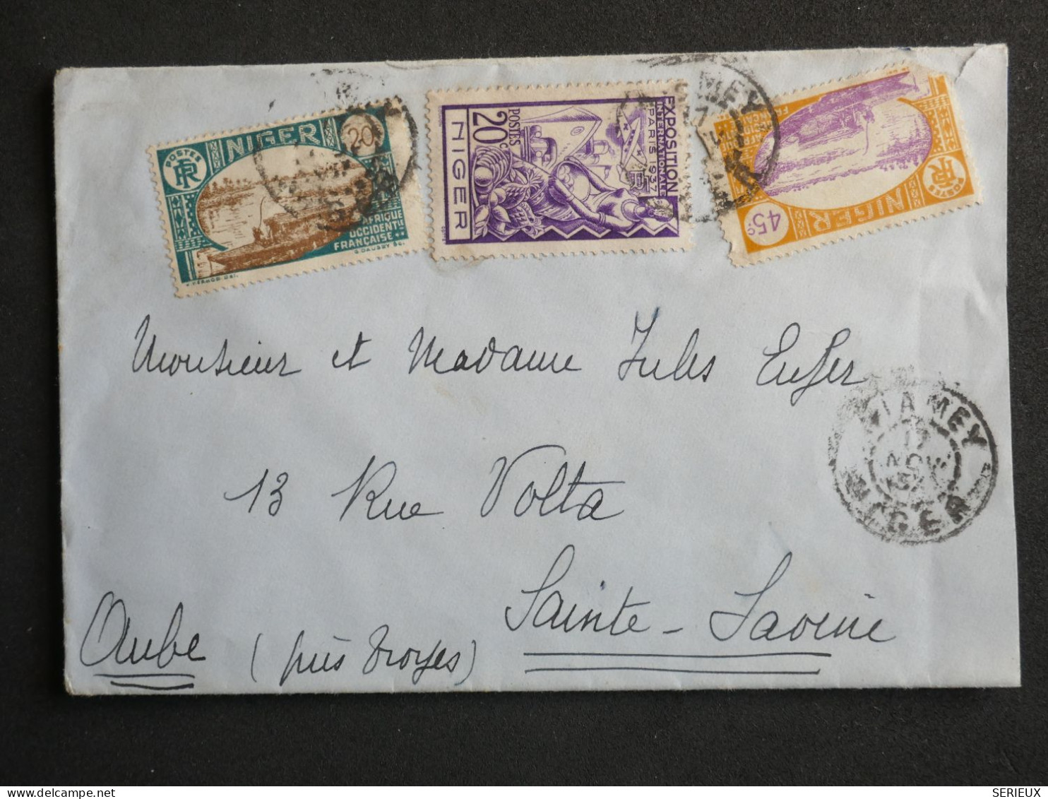 DK 18 NIGER   BELLE LETTRE 1932 NIAMEY A STE SAVINE FRANCE  +AFF. INTERESSANT+ - Storia Postale