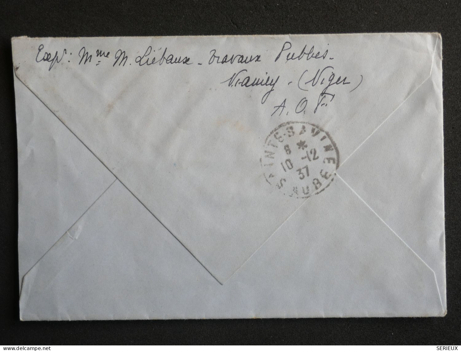 DK 18 NIGER   BELLE LETTRE 1932 NIAMEY A STE SAVINE FRANCE  +AFF. INTERESSANT+ - Lettres & Documents