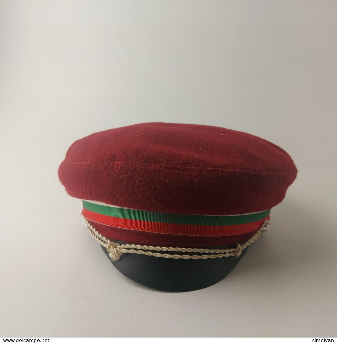 Vintage Bulgarian Students Hat Comunist Era Red Color Size 57  #5512 - Uniforms