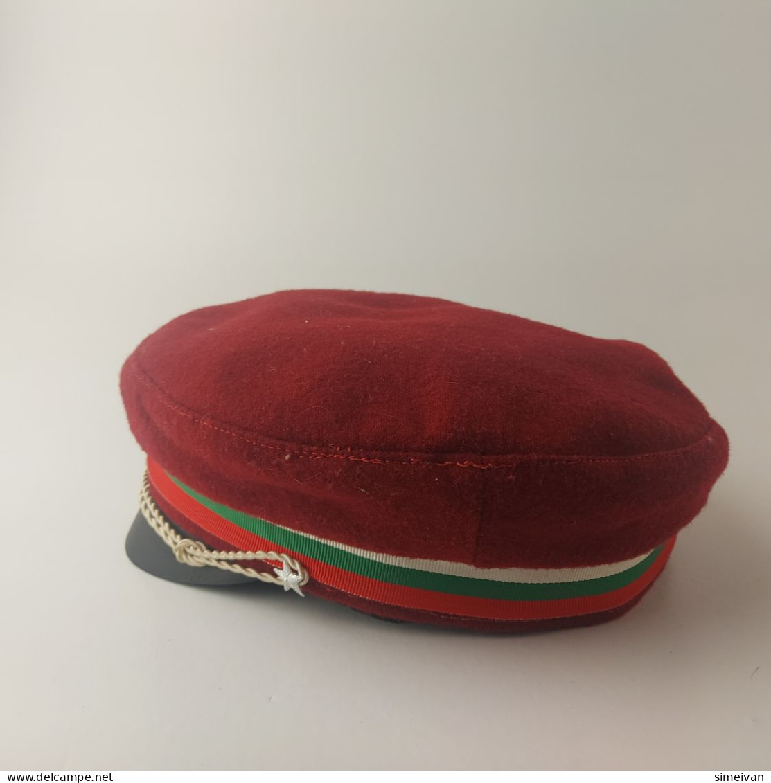 Vintage Bulgarian Students Hat Comunist Era Red Color Size 57  #5512 - Uniformes