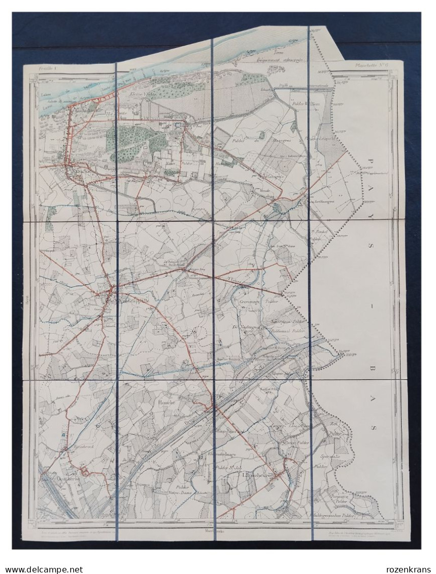 Topografische En Militaire Kaart STAFKAART 1931 Knokke ZOUTE Westcapelle Zwin Hoeke Lapscheure Oostkerke Hazegras Fort - Cartes Topographiques