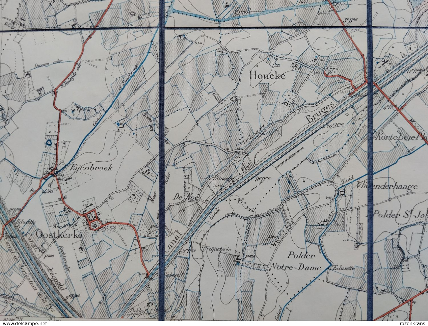 Topografische en militaire kaart STAFKAART 1931 Knokke ZOUTE Westcapelle Zwin Hoeke Lapscheure Oostkerke Hazegras Fort