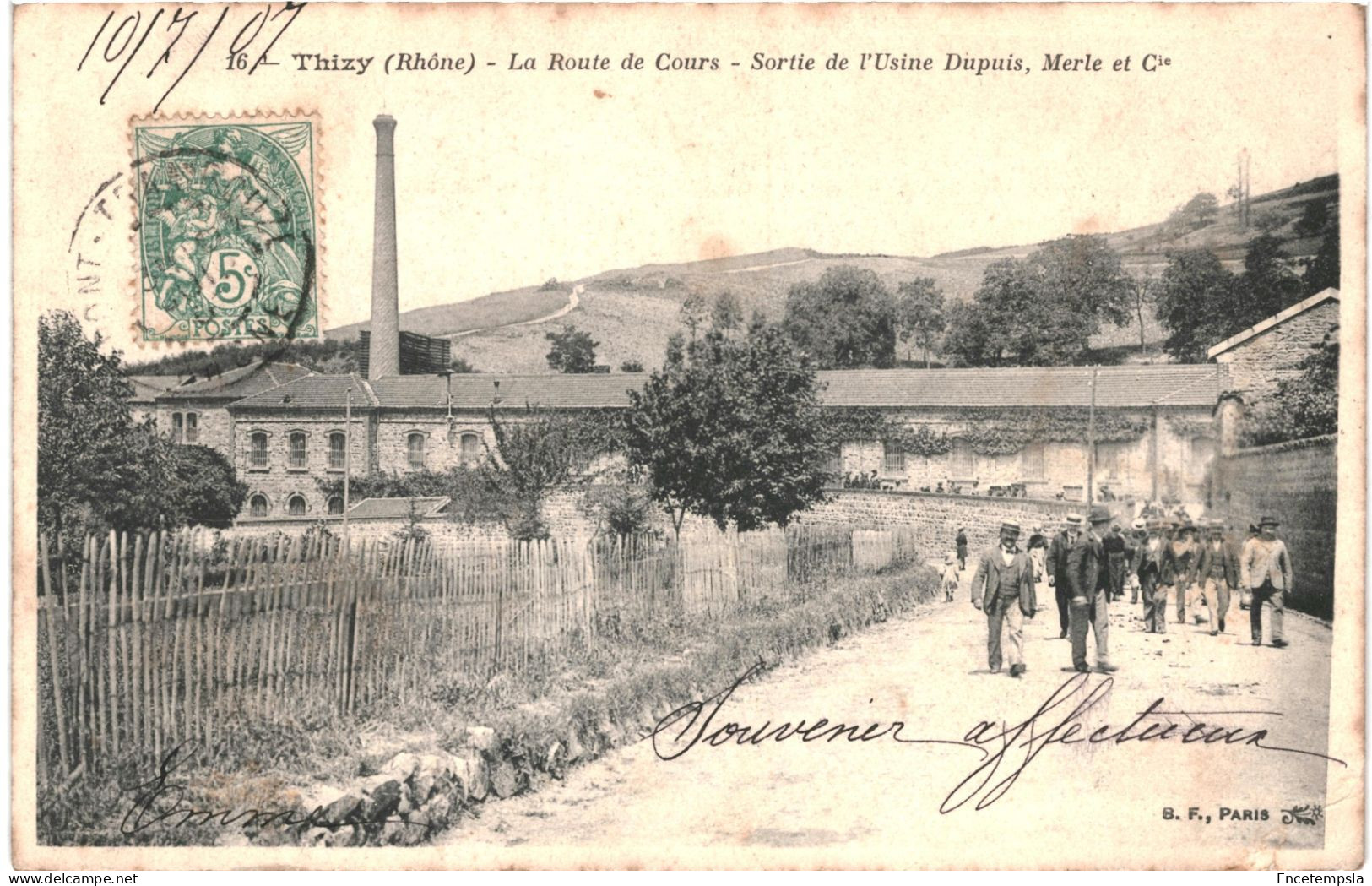 CPA Carte Postale France Thizy Route De Cours Sortie De L'usine Dupuis Début 1900  VM78285ok - Thizy