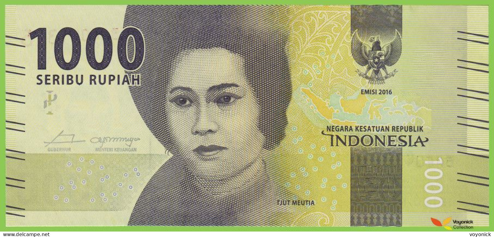 Voyo INDONESIA 1000 Rupiah 2016 P154a B609a BAE UNC Tari Tifa Dancers - Indonesia