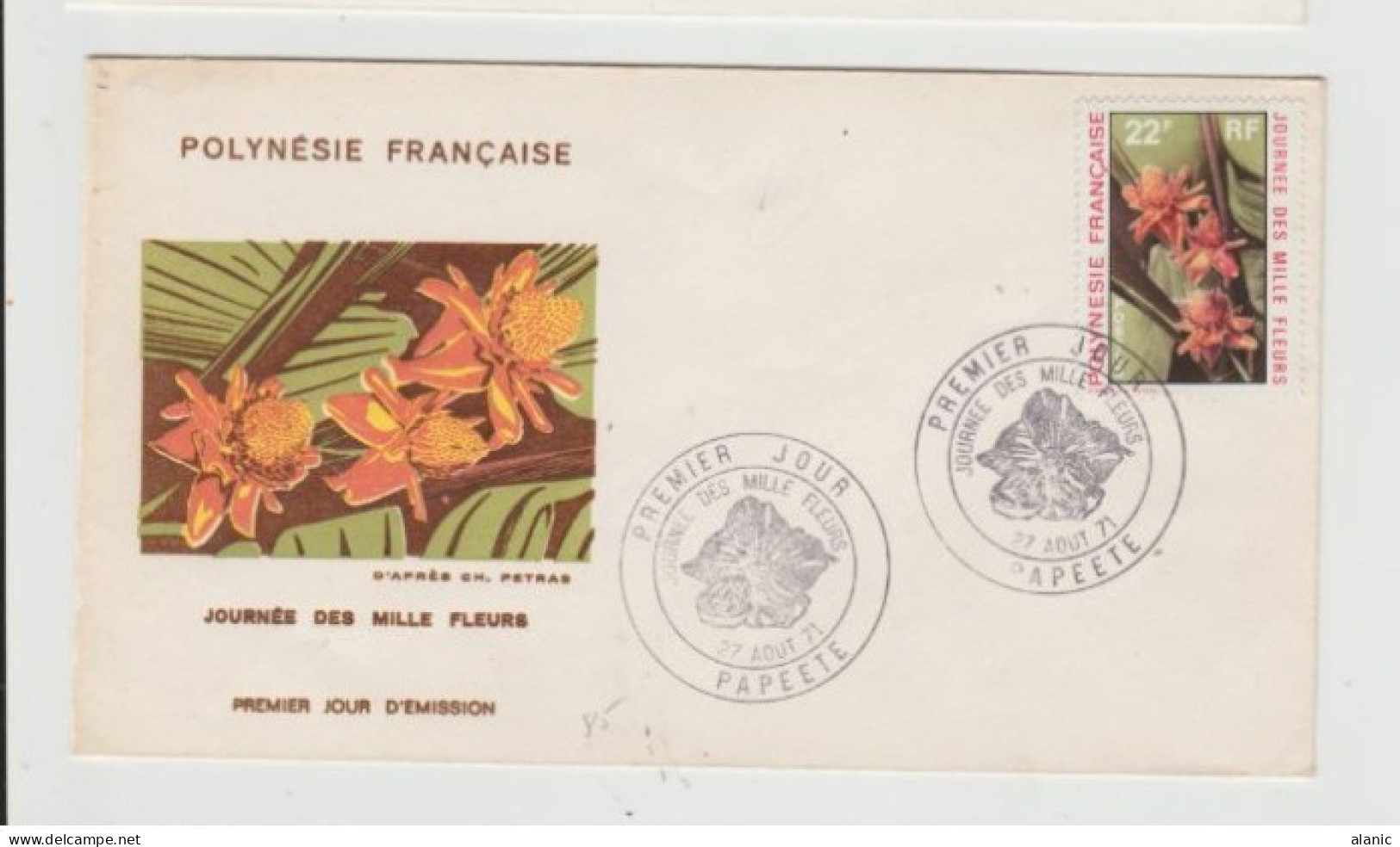 POLYNESIE- FDC JOURNEE DES MILLE FLEURS - 1971 - N° 85 - FDC