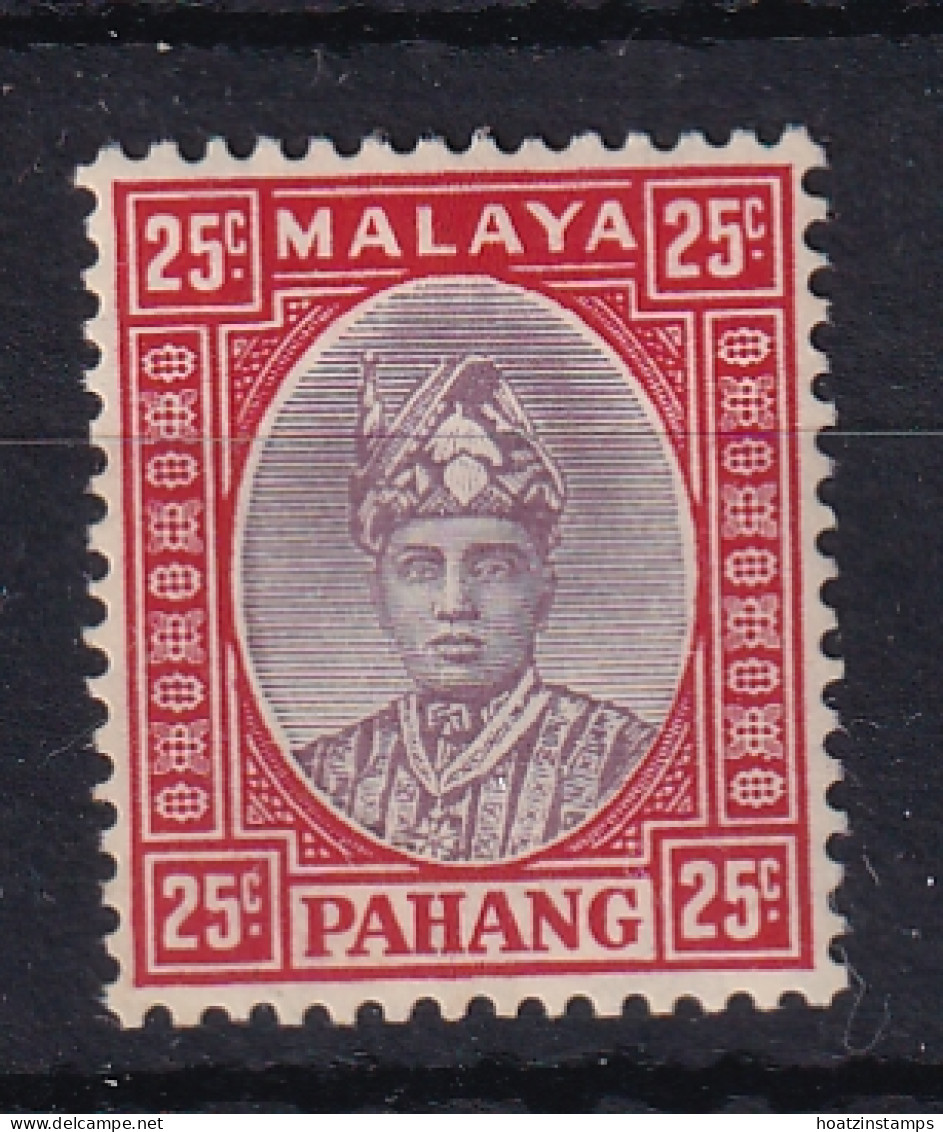 Malaya - Pahang: 1935/41   Sultan Abu Bakar    SG40     25c    MH - Pahang