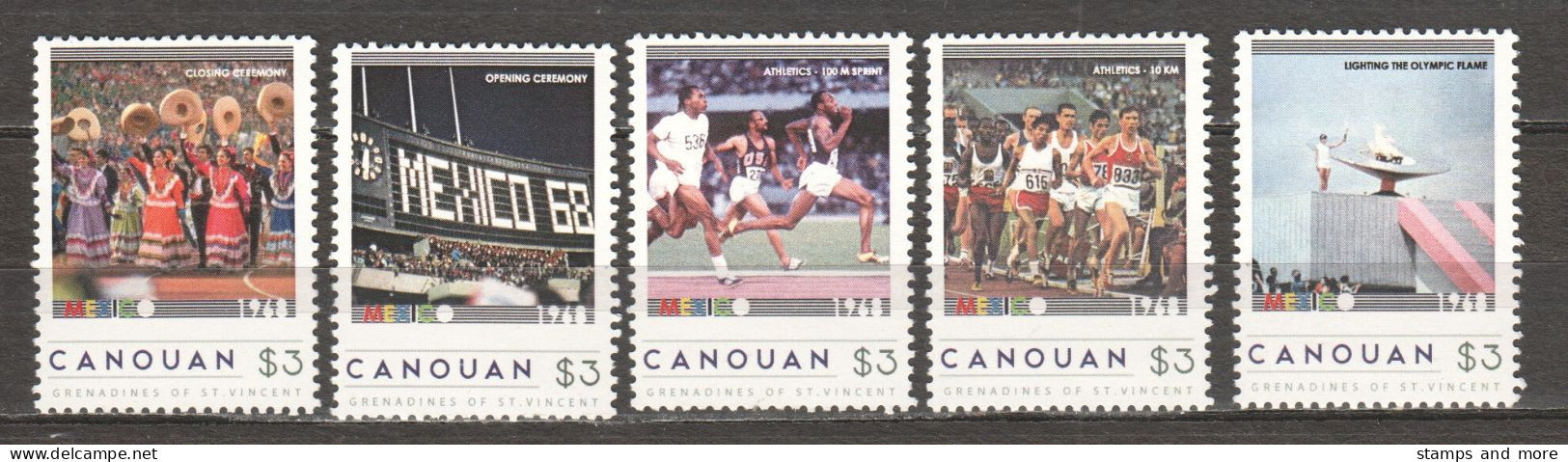 St Vincent Grenadines (Canouan) - MNH Set SUMMER OLYMPICS MEXICO 1968 - Estate 1968: Messico