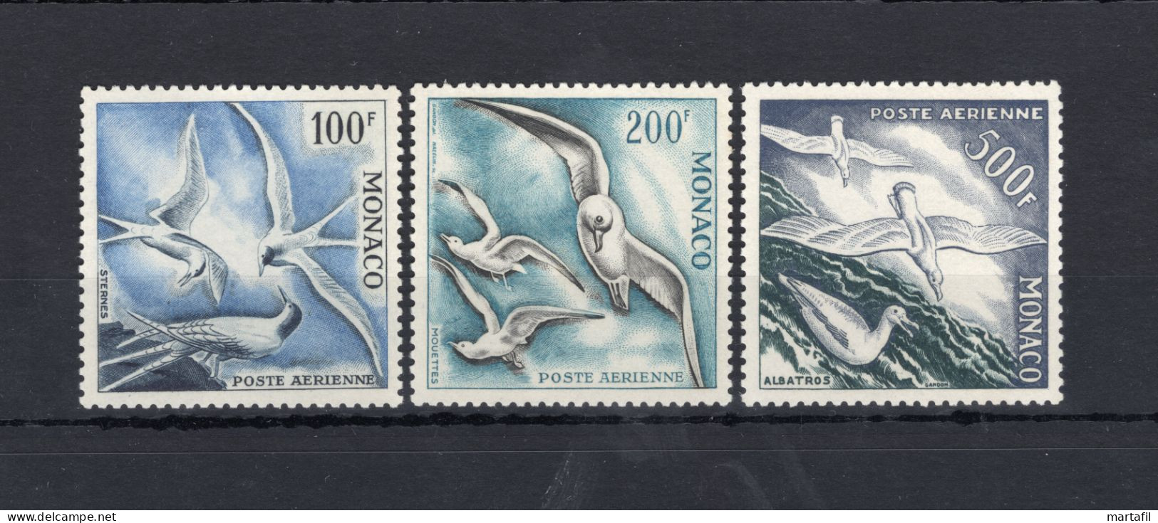 1955 MONACO Posta Aerea, Uccelli Marini A55/A57 MNH ** - Airmail