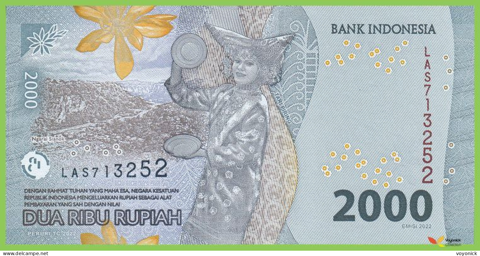 Voyo INDONESIA 1000/2000 Rupiah 2022 P162-163 B617a-618a CAA/LAS UNC  Dancers - Indonesia